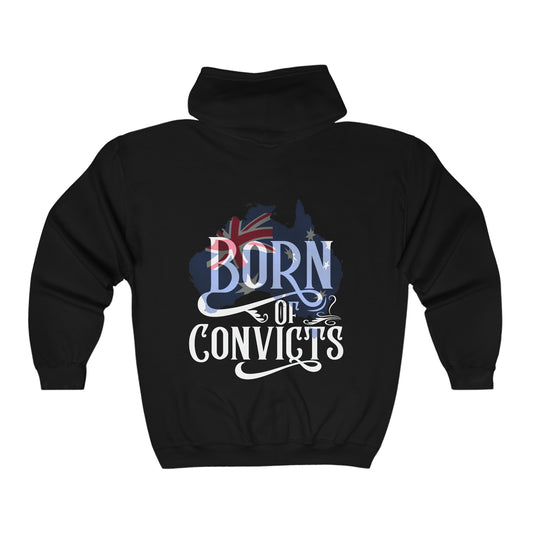 Born of Convict Full Zip Hoodie (Front & Back Print)