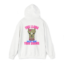 Load image into Gallery viewer, This Llama doesn't want your Drama Hoodie (Back Print)