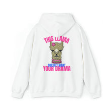 Load image into Gallery viewer, This Llama doesn't want your Drama Hoodie (Back Print)