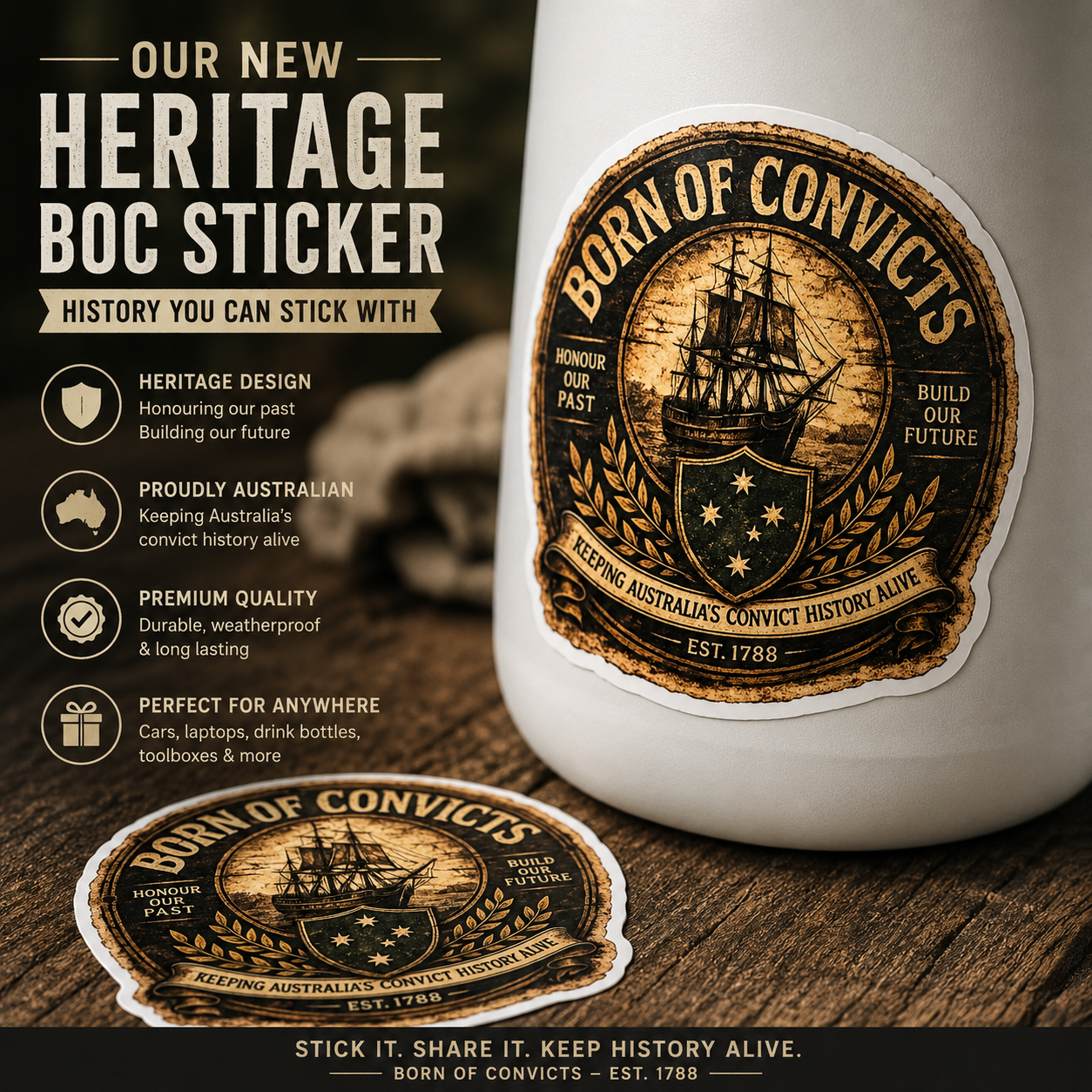 BOC Heritage Sticker - FREE SHIPPING