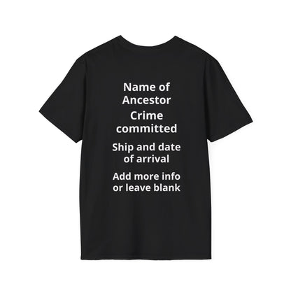 Born of Convicts -  Personalise Back of T-Shirt
