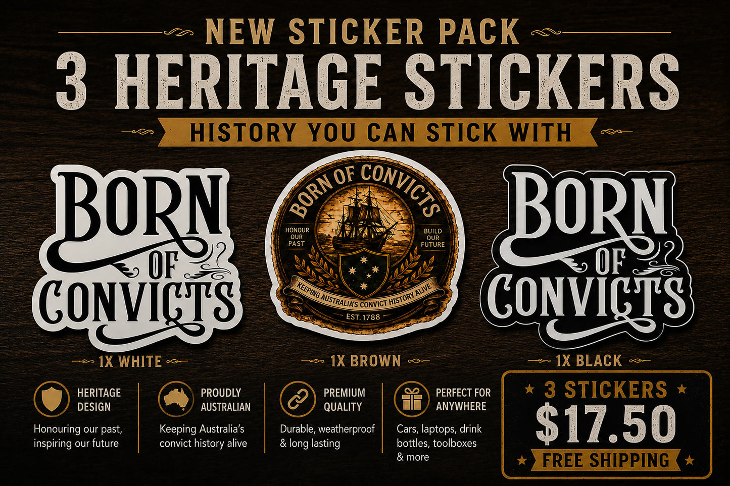 NEW BOC x 3 sticker pack - FREE SHIPPING