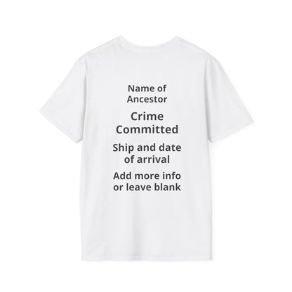 Born of Convicts -  Personalise Back of T-Shirt