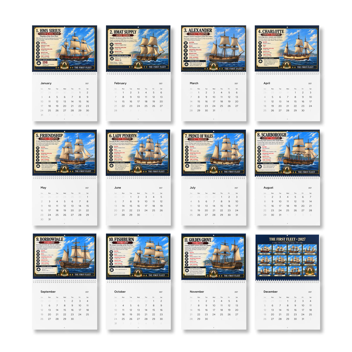 Born of Convicts — First Fleet 2027 Wall Calendar