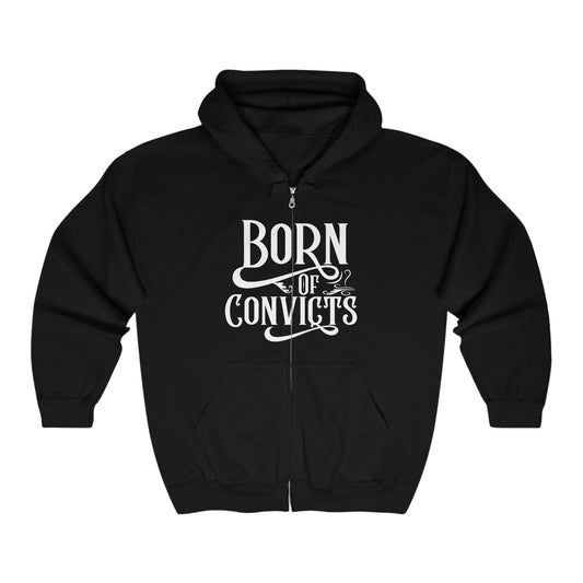 Born of Convict Full Zip Hoodie (Front & Back Print)