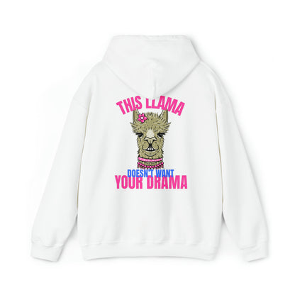 This Llama doesn't want your Drama Hoodie (Back Print)