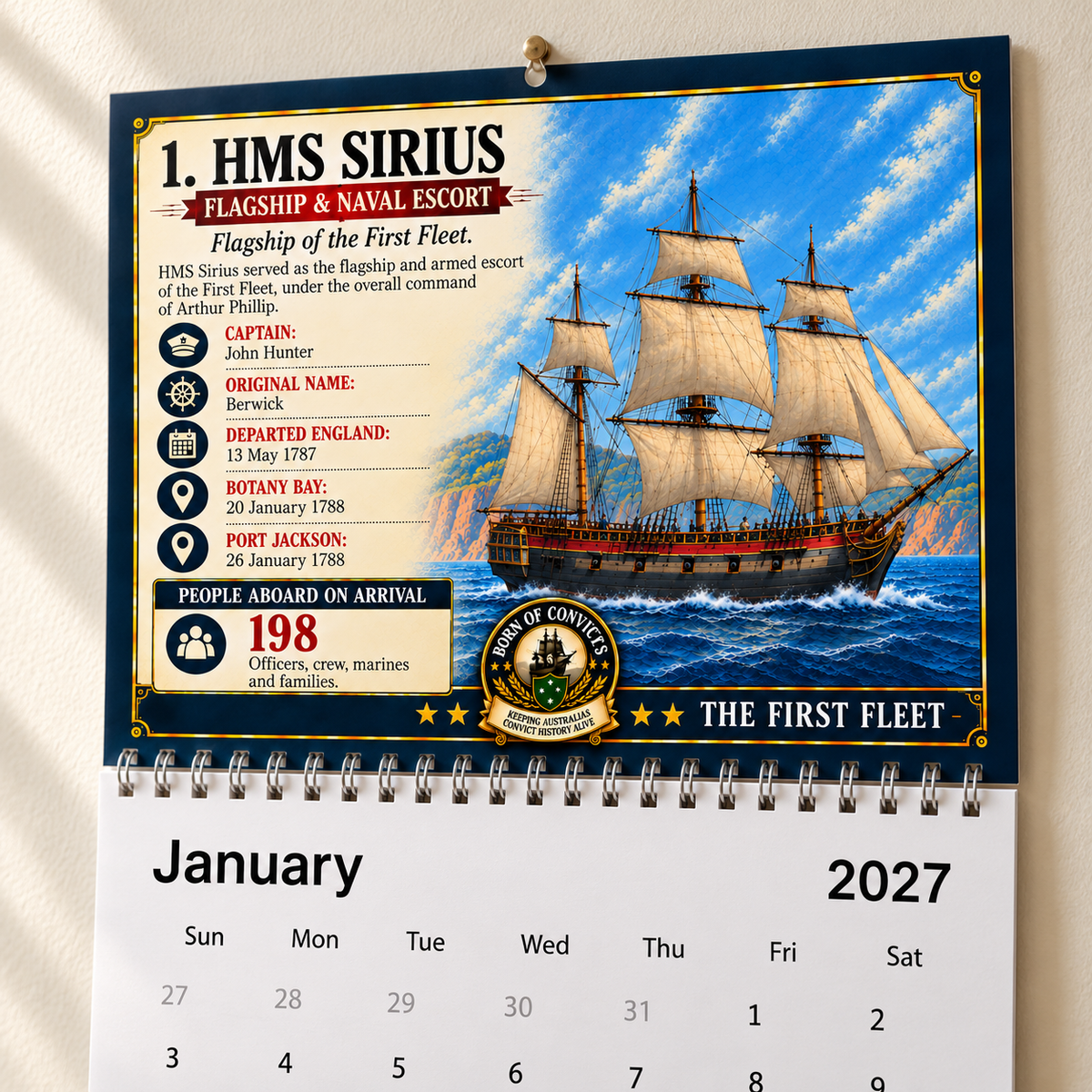 Born of Convicts — First Fleet 2027 Wall Calendar