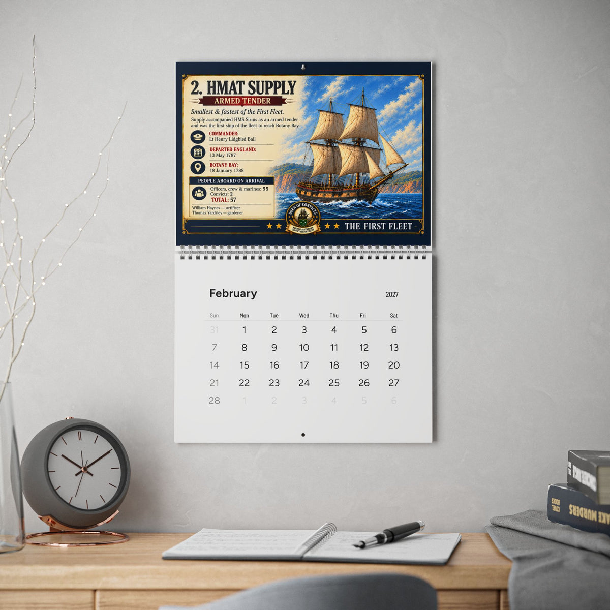 Born of Convicts — First Fleet 2027 Wall Calendar