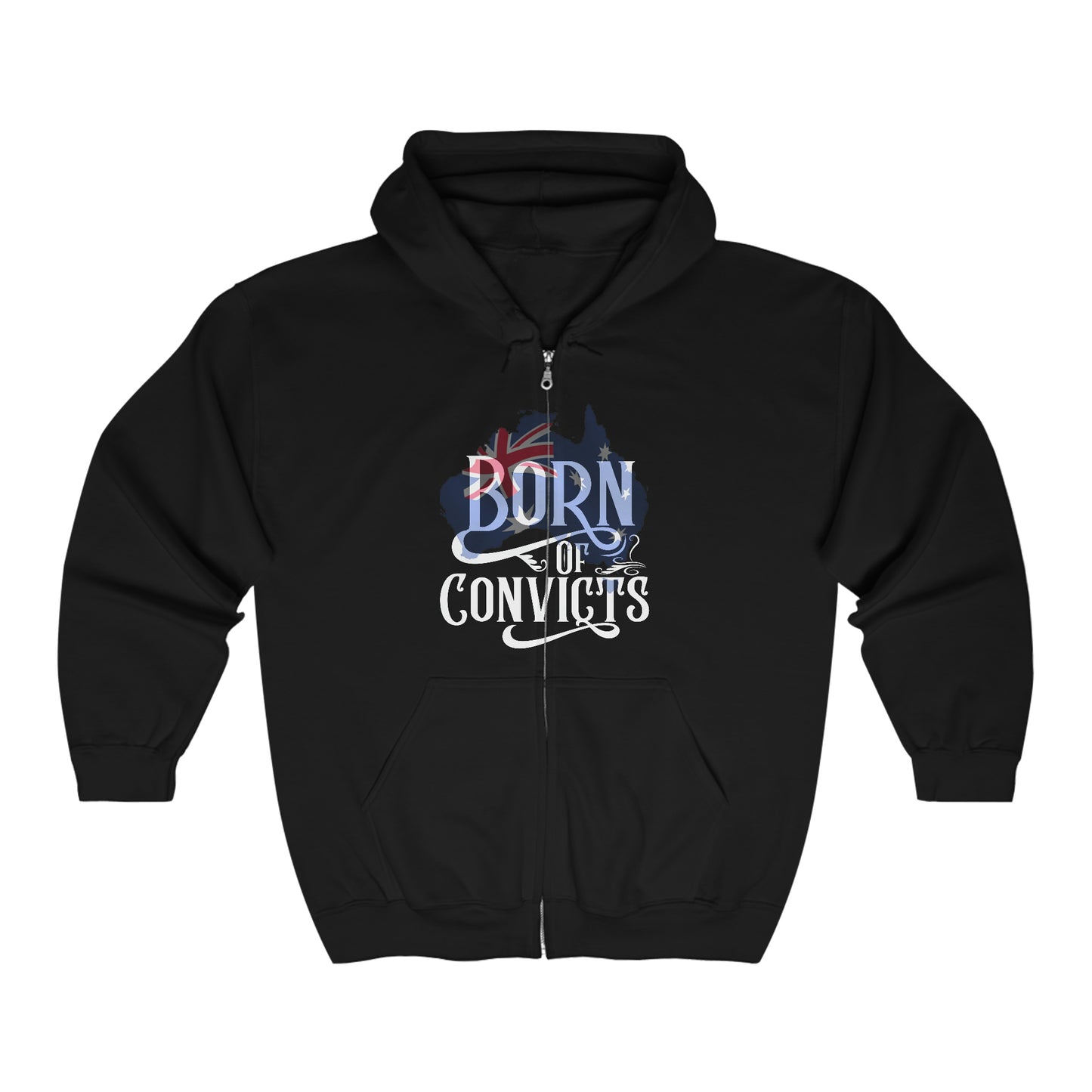 Born of Convicts Aus Map Full Zip Hoodie