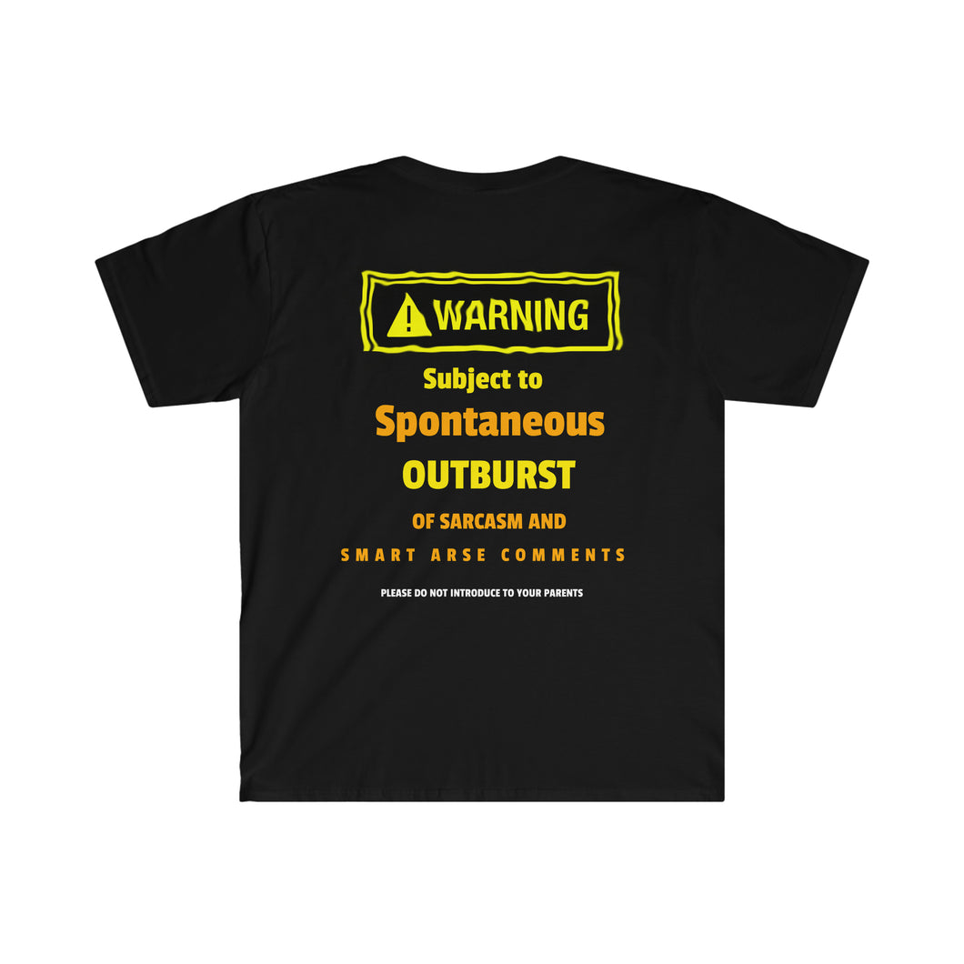 Warning subject to spontaneous outburst (Back Print)